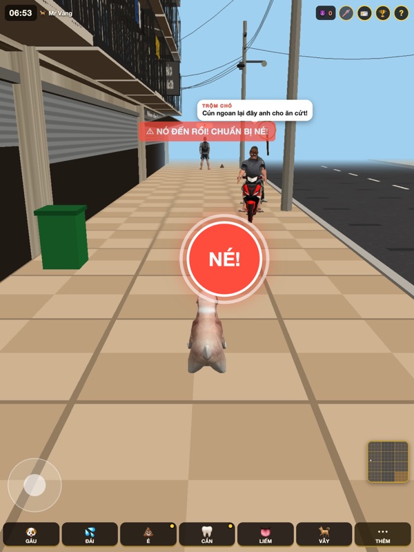 Chó trong game né chiếc xe trộm chó trên phố